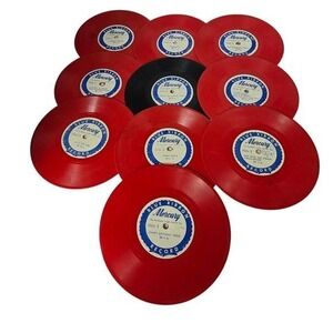 9 Vtg 50's Red 1 Black Children's Records Mercury Blue Ribbon Label NOT Tested